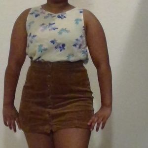 pastel floral tank top with crossed front